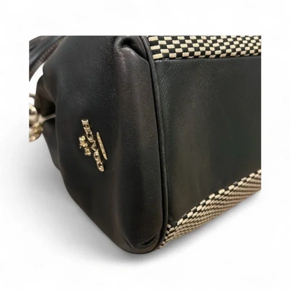 Coach Phoebe Black and Cream Shoulder Bag - Picture 5 of 13